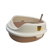 Nutrapet Small Open Cat Toilet L32cmX W43cms XH14.3 Cms Brown