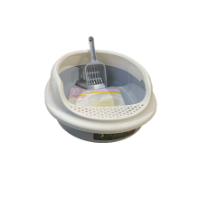 Nutrapet Small Open Cat Toilet L32cmX W43cms XH14.3 Cms Gray