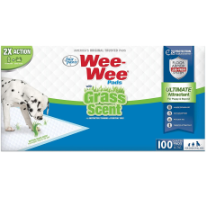Four Paws Wee-Wee Grass-Scent Pads 100 Count Box