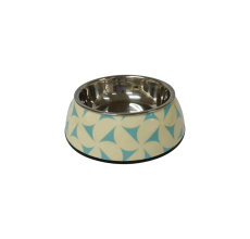 Nutrapet Applique Melamine Round Bowl Blue & Jasmine Small