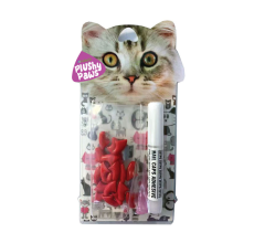 NutraPet Plushy Paws Nail Caps Red #4 Small