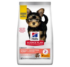 Hill's Science Plan PERFECT DIGESTION SMALL & MINI PUPPY DRY FOOD with CHICKEN AND BROWN RICE - 1.5kg