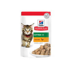 Hill's Science Plan Tender Chunks in Gravy Kitten Chicken Pouches - 85g