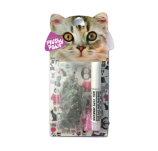 NutraPet Plushy Paws Nail Caps Laser Silver Glitter #71 Large