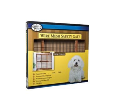 Four Paws Wire Mesh Safety Gate with Coated Wire, Mahogany Stain 32 and