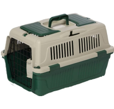 Nutrapet Dog Cat Carrier Box Closed Top Dark Green L55CmsX W33Cms X H30 Cms