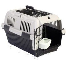 Nutrapet Dog Cat Carrier Open Grill Top Dark Grey Box L50CmsX W33Cms X H29 Cms