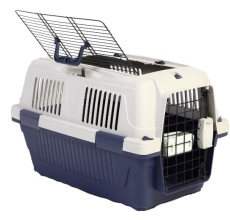 Nutrapet Dog Cat Carrier Open Grill Top Dark Blue Box L57Cms X W37Cms X H35 Cms