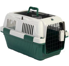 Nutrapet Dog Cat Carrier Open Grill Top Dark Green BoxL63Cms X W41Cms X H40 Cms