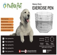 Nutrapet High Lightweight Exercise Pen- Black Powder Coated 42 andInches