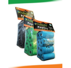 Nutrapet Blue Poo Bags 8 Rolls with Header Card