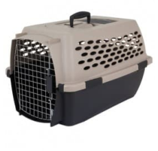 PETMATE VARI KENNEL 19" UP TO 10LBS ~ BLEACHED LINEN & BLACK