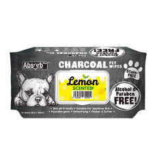 Absolute Pet Absorb Plus Charcoal Pet Wipes Lemon 80 sheets
