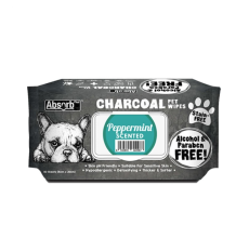 Absolute Pet Absorb Plus Charcoal Pet Wipes Peppermint 80 sheets
