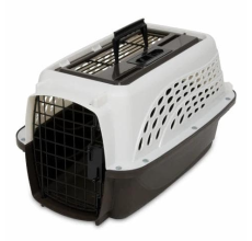Petmate 2 Door Top Load Kennel 19" Up To 10Lbs (Pearl White/Coffee Grounds)