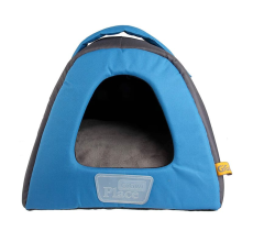 Gigwi Place Pet House Canvas, TPR Blue & Gray Large