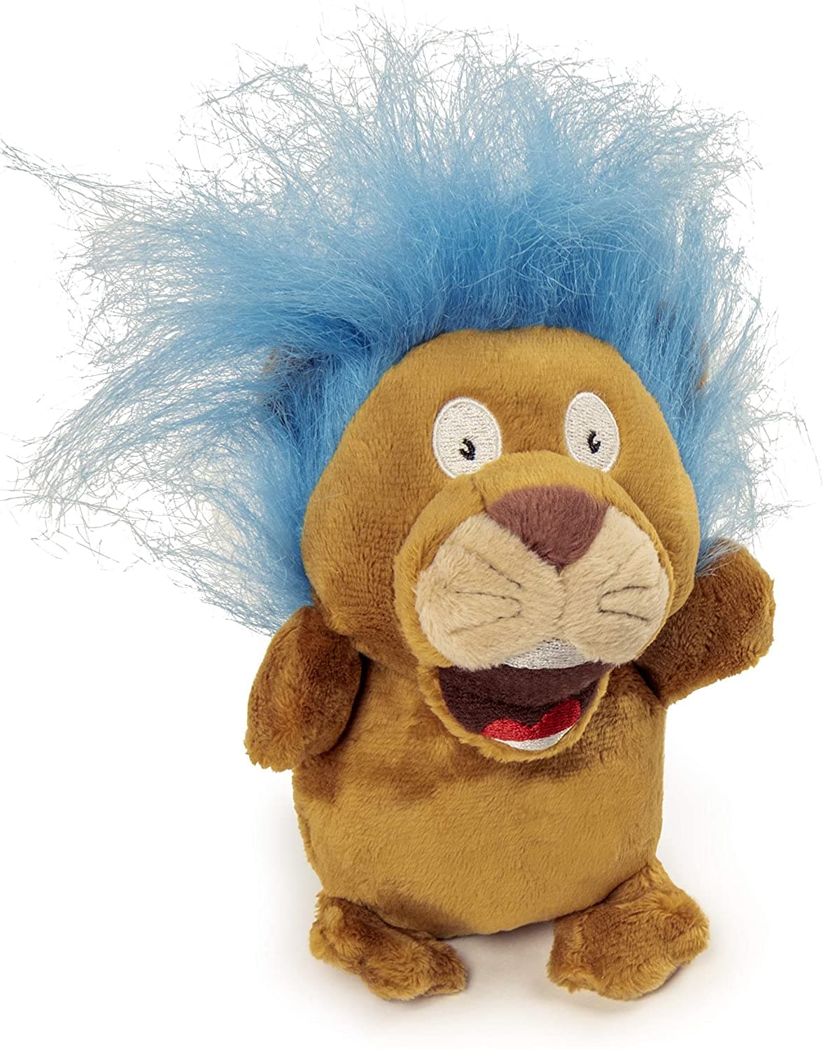 goDog® Silent Squeak™ Crazy Hairs Lion with Chew Guard Technology™ Durable Plush Dog Toy Large