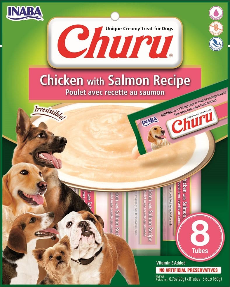 INABA CHURU chicken with salmon recipe 56g/4 sticks per pack