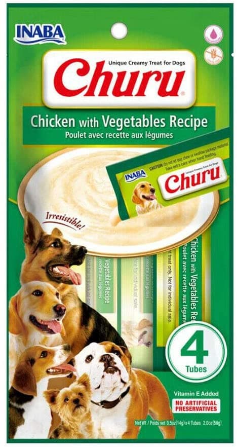INABA CHURU chicken with vegetable recipe 56g/4 sticks per pack