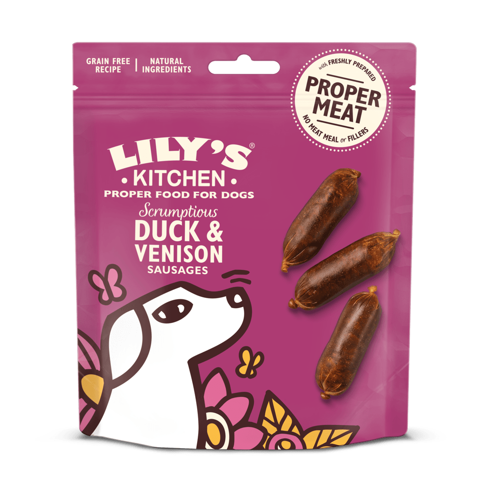 Lily's Kitchen Scrumptious Duck & Venison Sausages Dog Treats (70g)