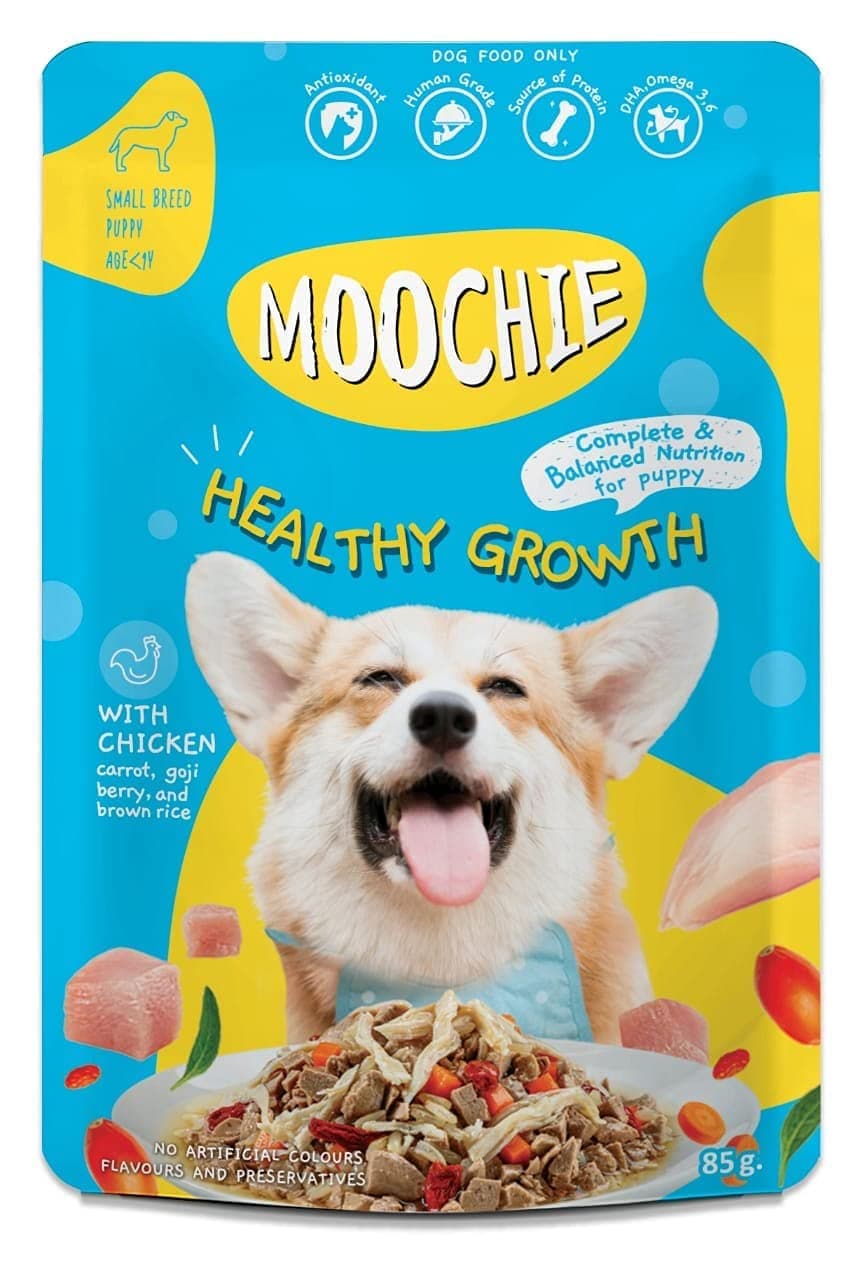 Moochie Dog Food Puppy Casserole with Chicken - Healthy Growth Pouch 85g