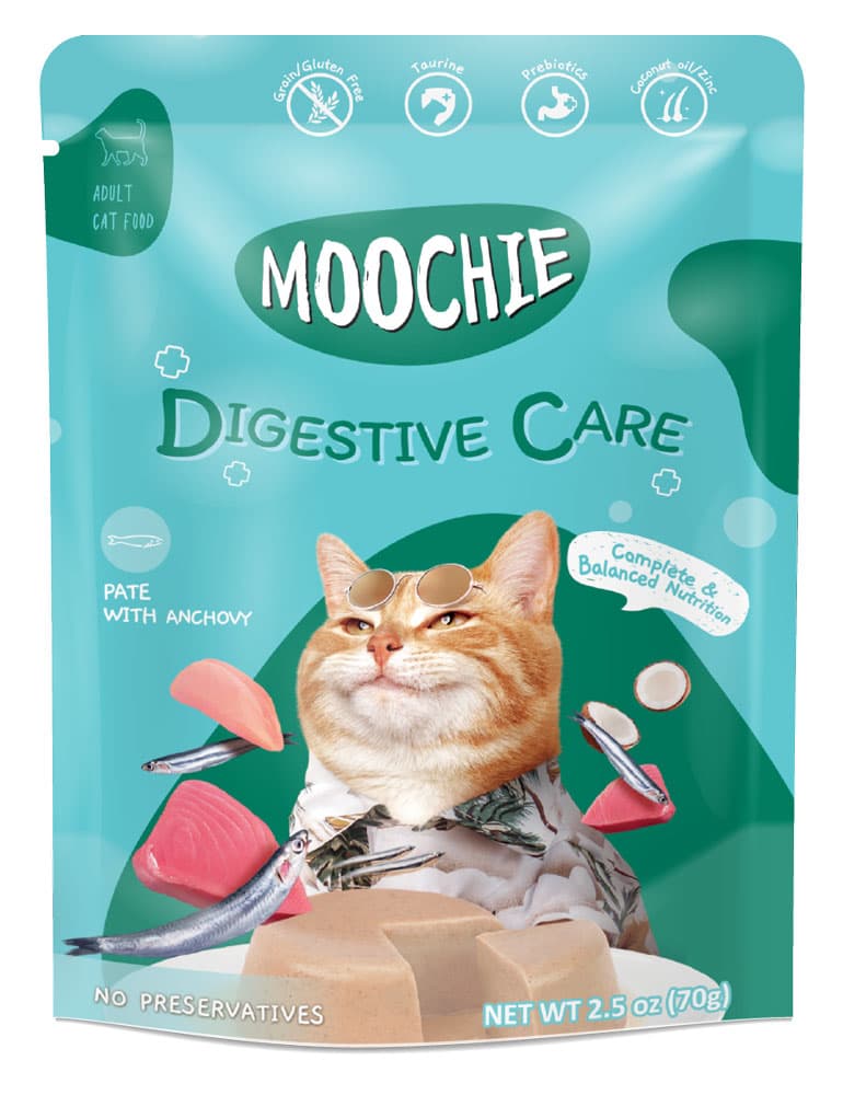 Moochie Cat Food Pate with Anchovy - Digestive Care Pouch 70g