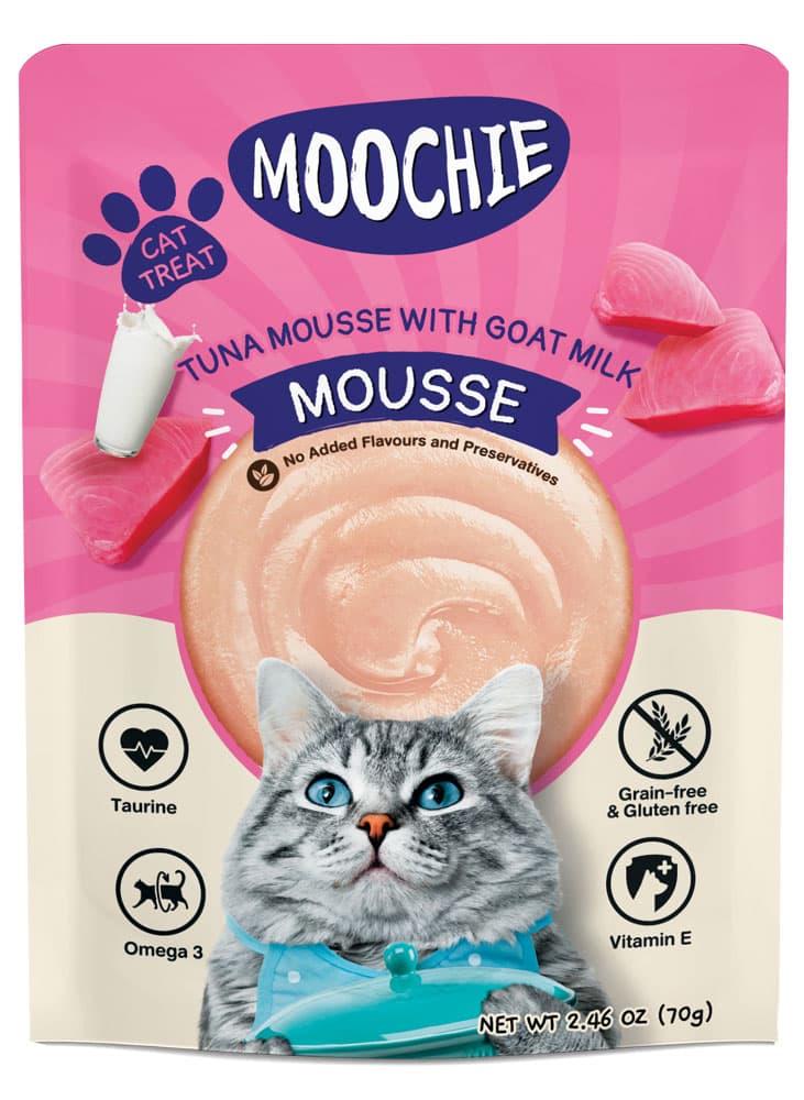 Moochie Cat Food Tuna Mousse with Goat Milk Pouch 70g