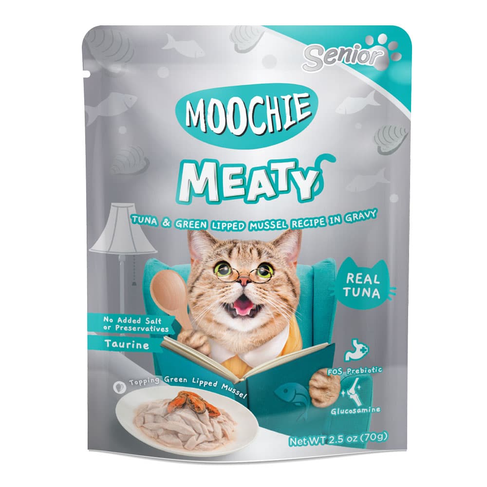 Moochie Cat Food Tuna & Green Lipped Mussel Recipe in Gravy Pouch 70g