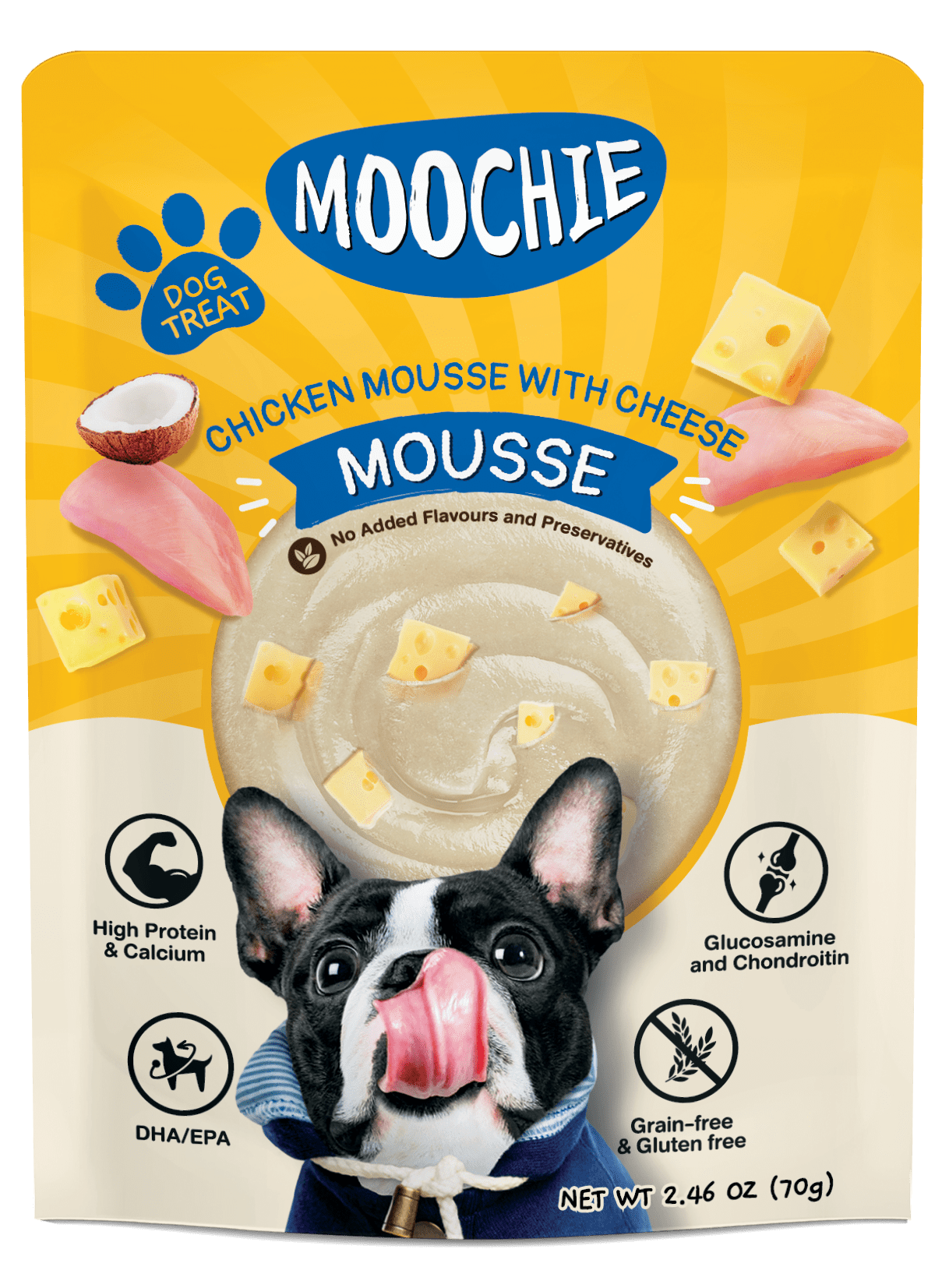 Moochie Dog Mousse - Chicken with Cheese Pouch 70g