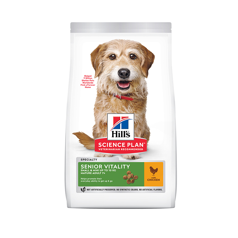 Hill's Science Plan Senior Vitality Small & Mini Mature Adult 7+ Dog Food with Chicken & Rice - 1.5kg