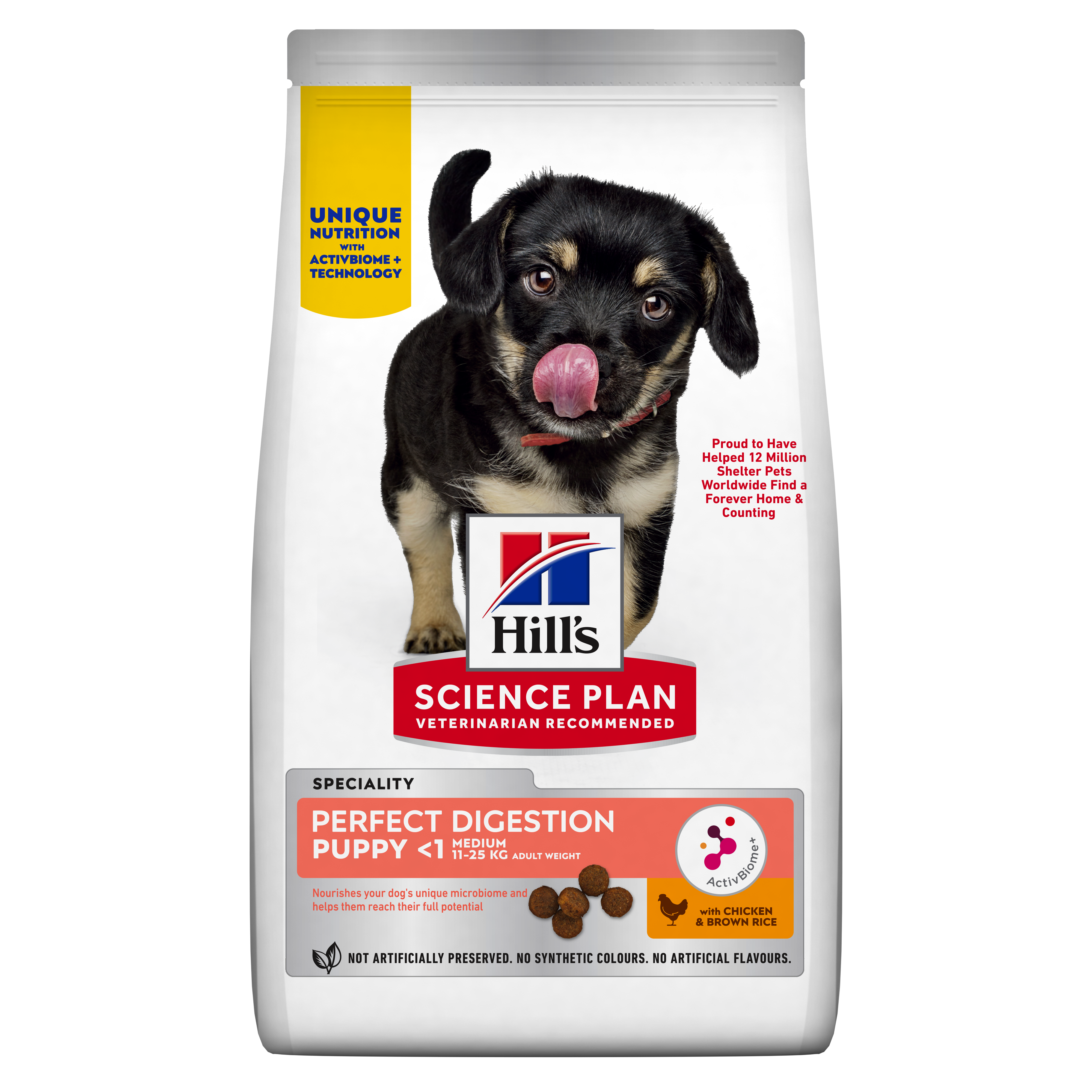 Hill's Science Plan PERFECT DIGESTION MEDIUM PUPPY DRY FOOD with CHICKEN AND BROWN RICE - 2.5kg