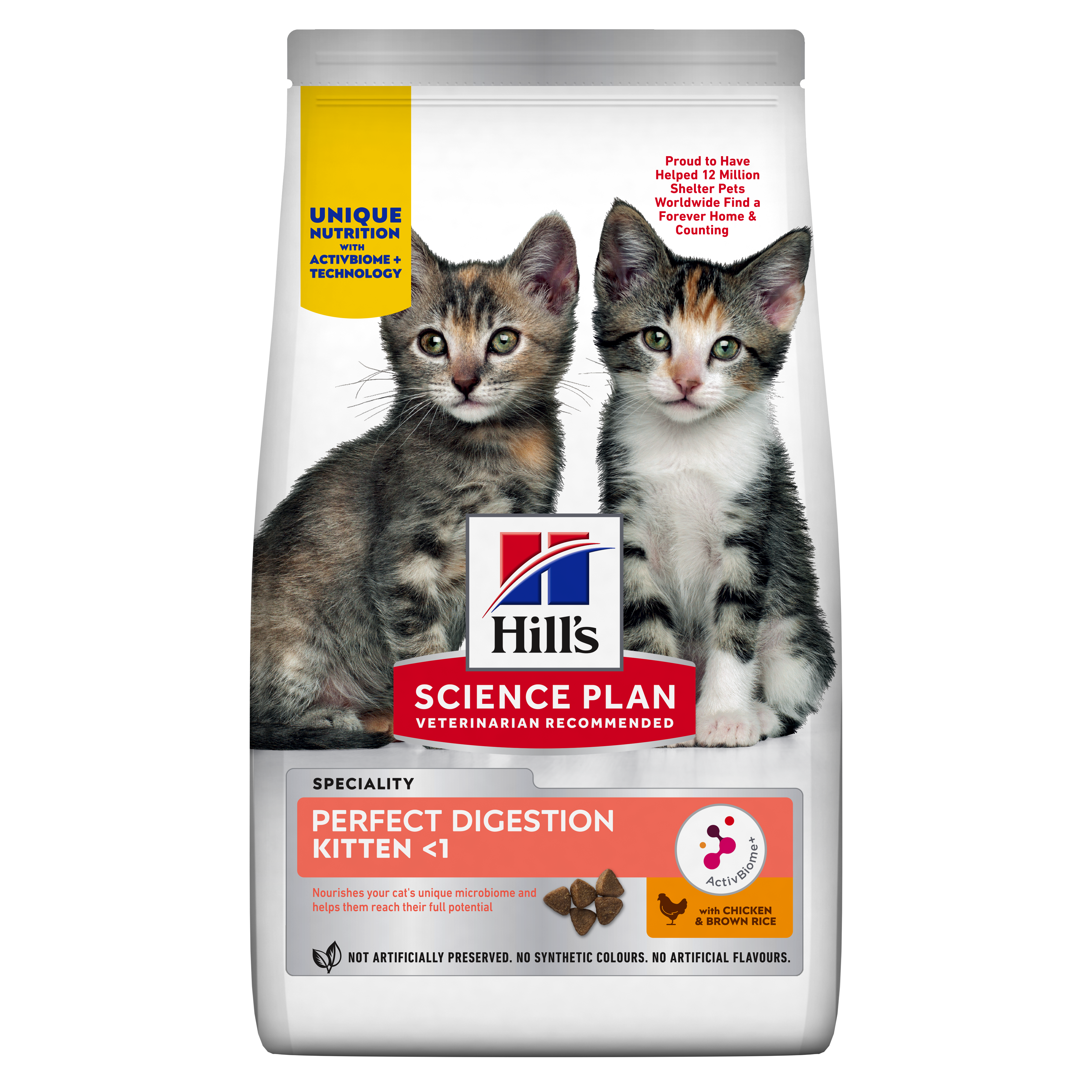 Hill's Science Plan Perfect Digestion Kitten Cat Food with Chicken & Brown Rice - 1.5kg