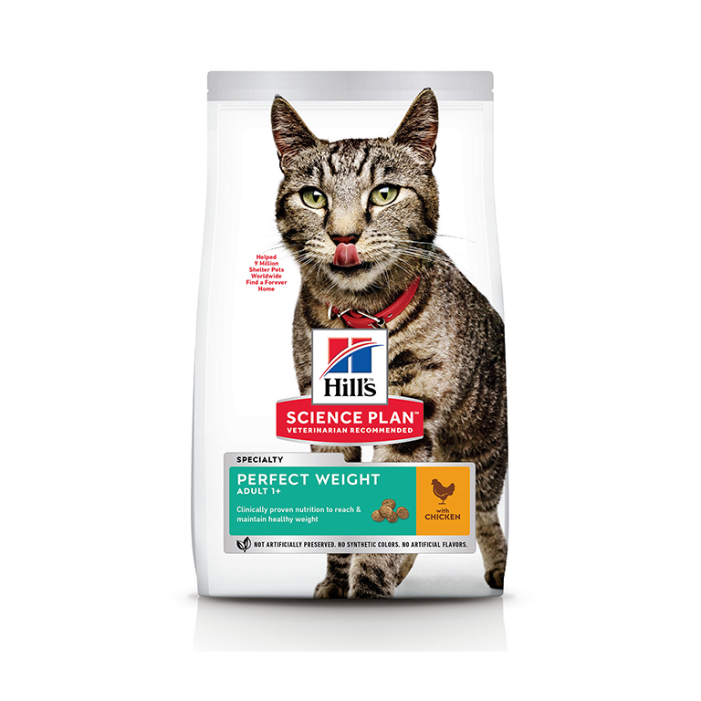 Hill's Science Plan Perfect Weight Adult Cat Food with Chicken - 2.5kg