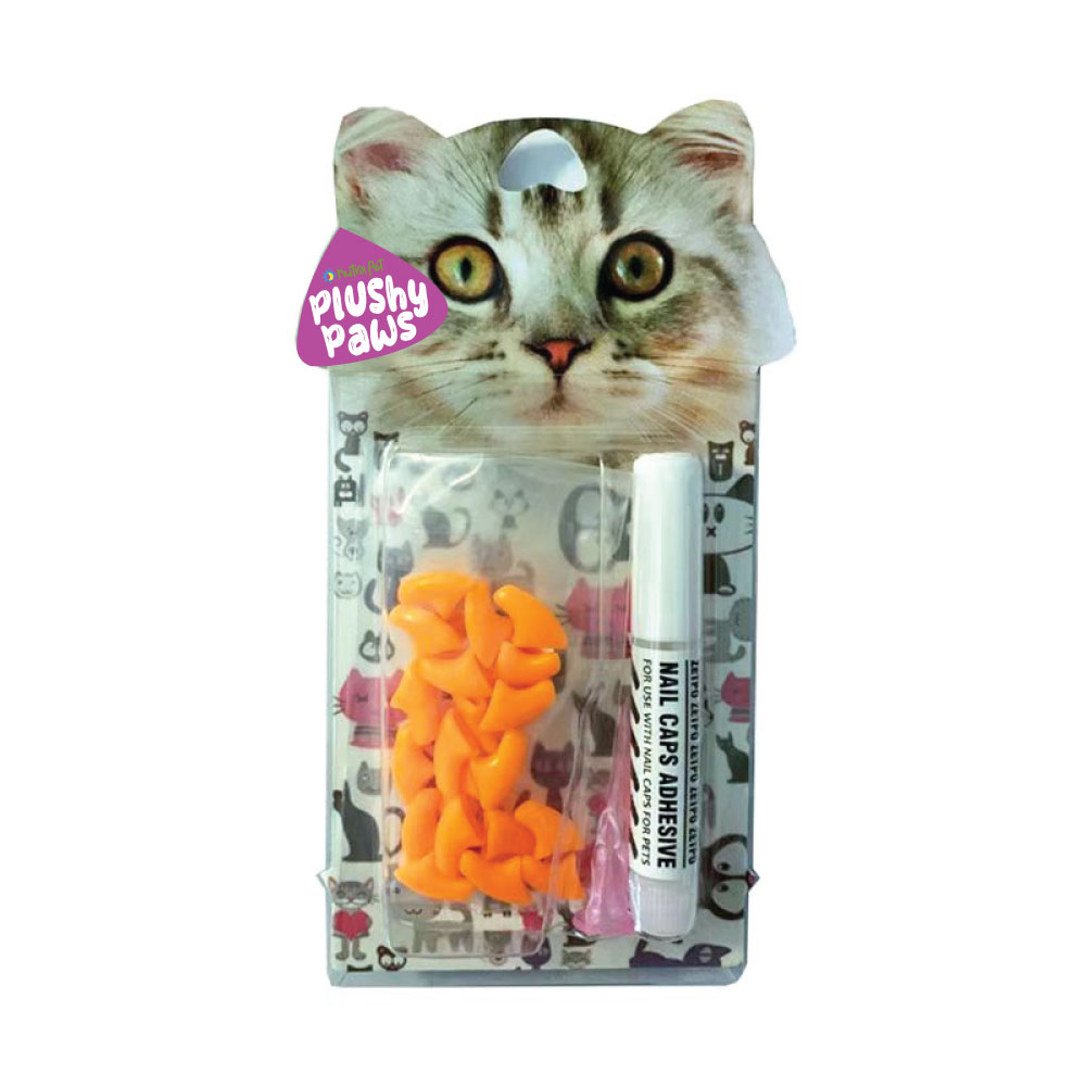 NutraPet Plushy Paws Nail Caps Orange Peel #26 Small