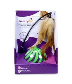 SmartyKat Feather Whirl Electronic Motion Ball Cat Toy