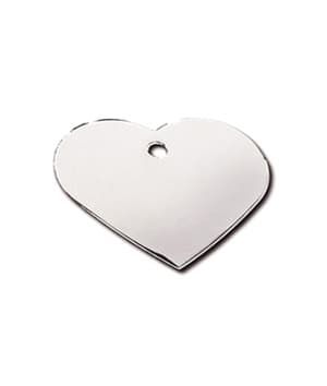 Imarc Pet Tag Heart Large Chrome Plated Brass