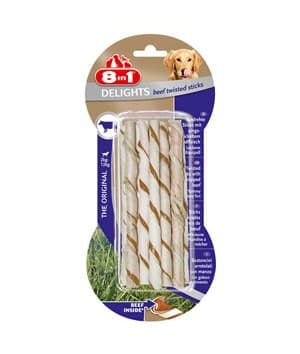 8in1 Delights Beef Twisted Sticks-10 pcs