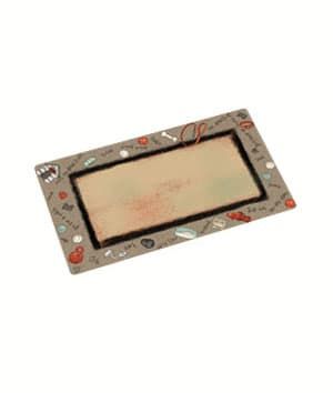 Drymate Dog Bowl Place Mat Bow Wow Border Beige 16x28 Inches