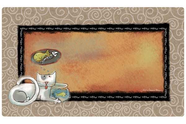 Drymate Cat Litter Mat Fish Kitty 20x28 Inches