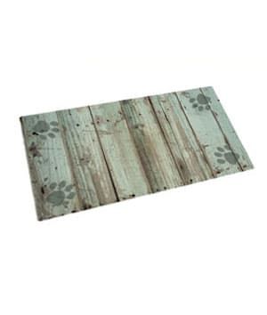 Drymate Green Distressed Wood Paws Dog Bowl Place Mat 16 x 28 Inches