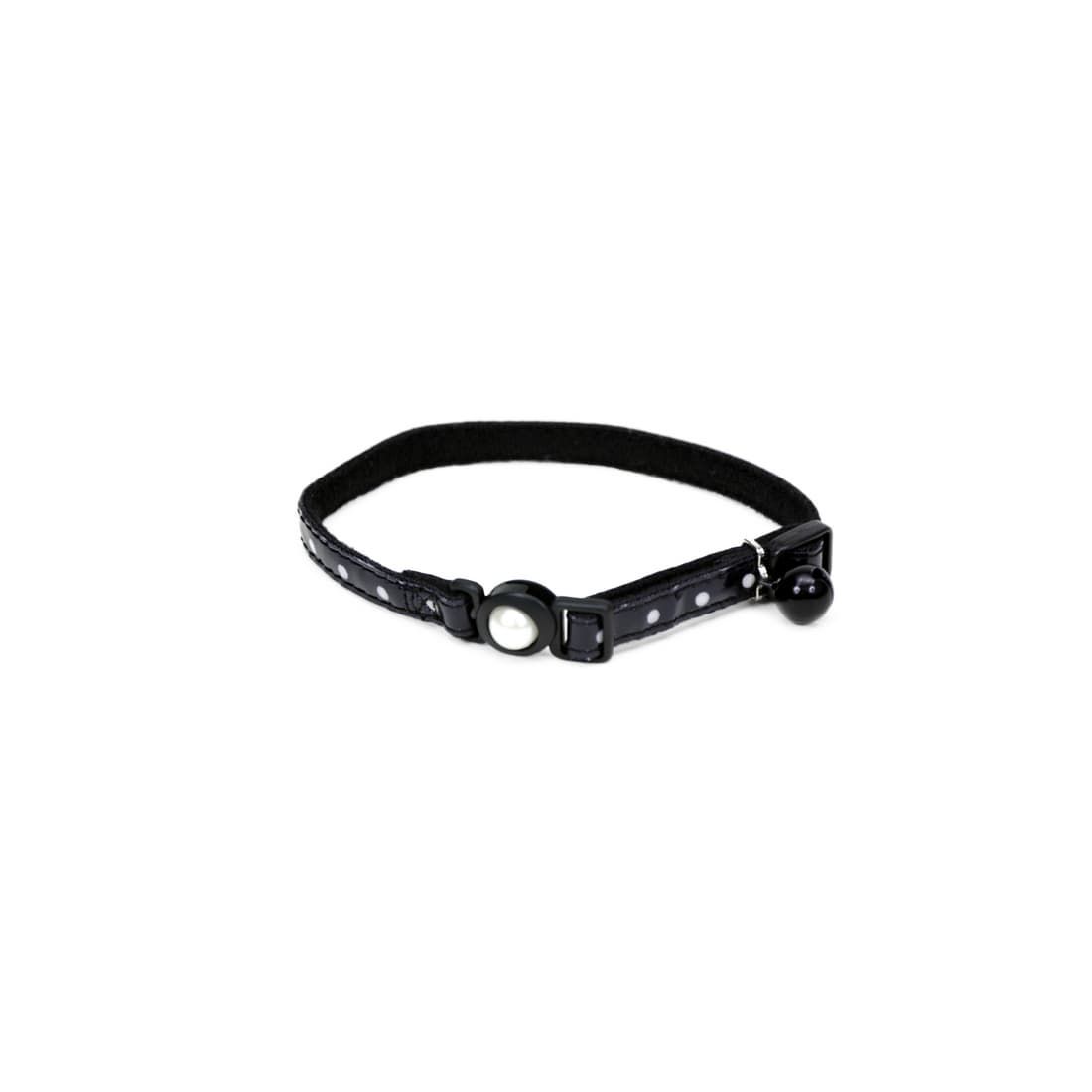 Coastal 3 and Safe Cat Fashion Collar with Polka Dot Overlay Black