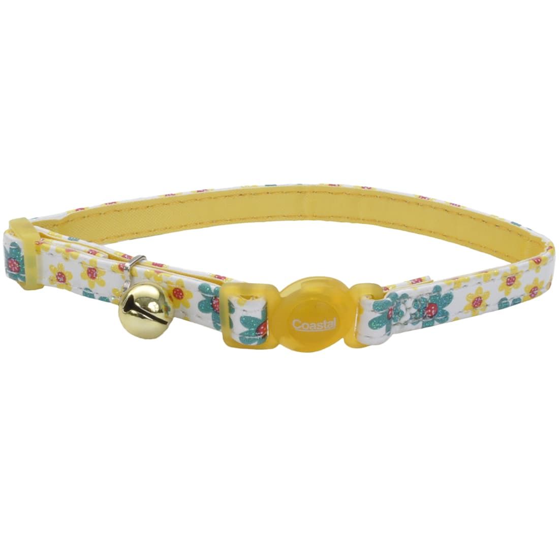 Coastal 3 and Safe Cat Flower Frenzy Adj.Breakaway Collar Yellow