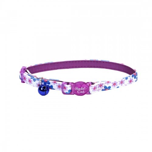Coastal 3 and Safe Cat Flower Frenzy Adj.Breakaway Collar Purple