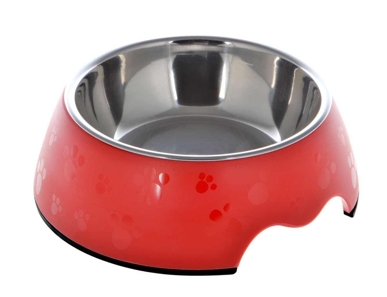 Nutrapet Melamine Round Paw Bowl Sets Red L:22 * 7.5Cms 700/ml23.6oz