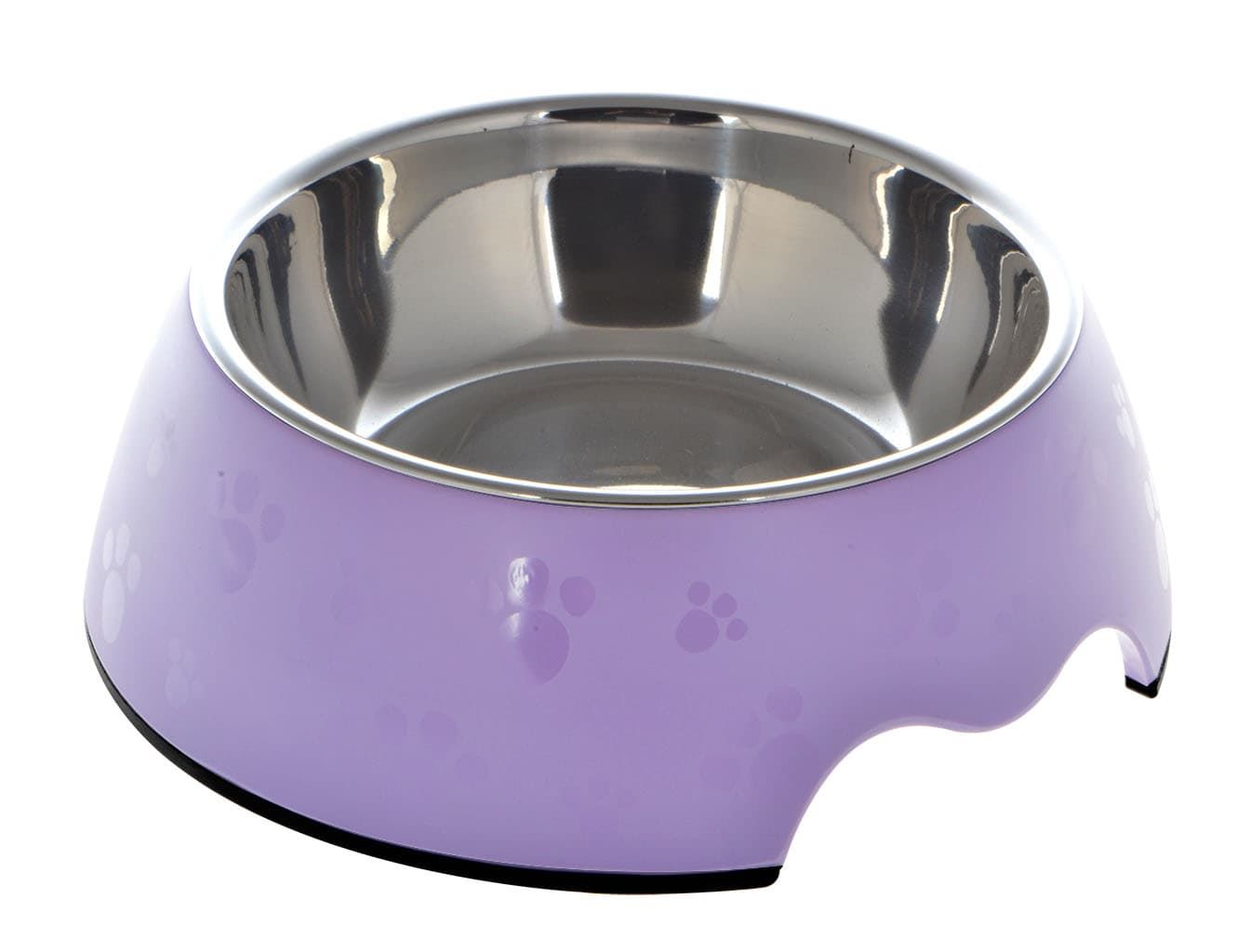 Nutrapet Melamine Round Paw Bowl Sets Violet L:22 * 7.5Cms 700/ml23.6oz