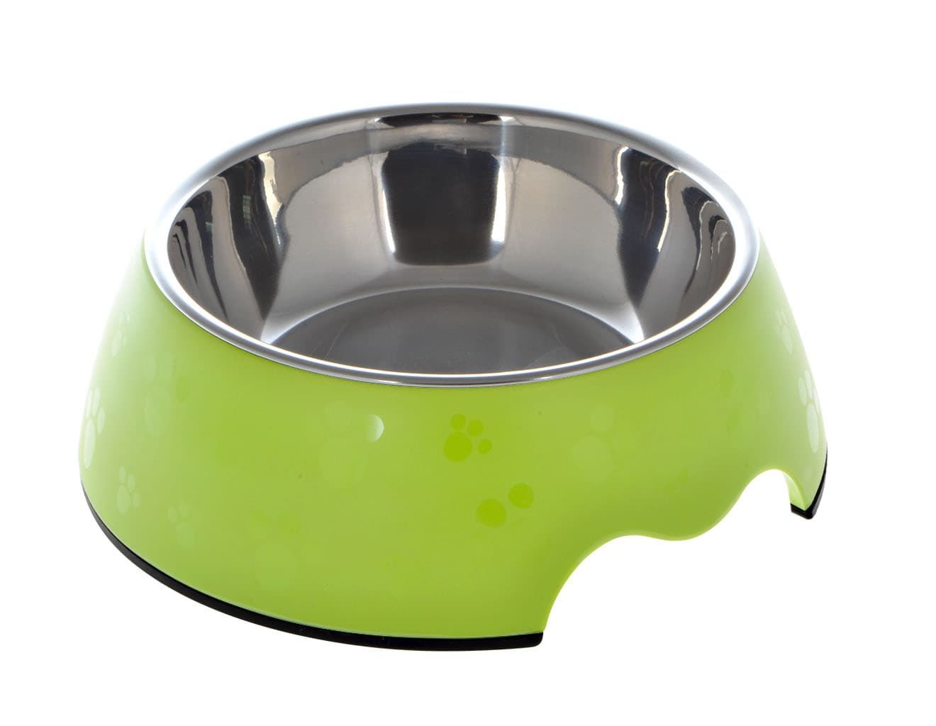 Nutrapet Melamine Round Paw Bowl Sets Green M:17.5 * 6.5Cms 350/ml11.8oz