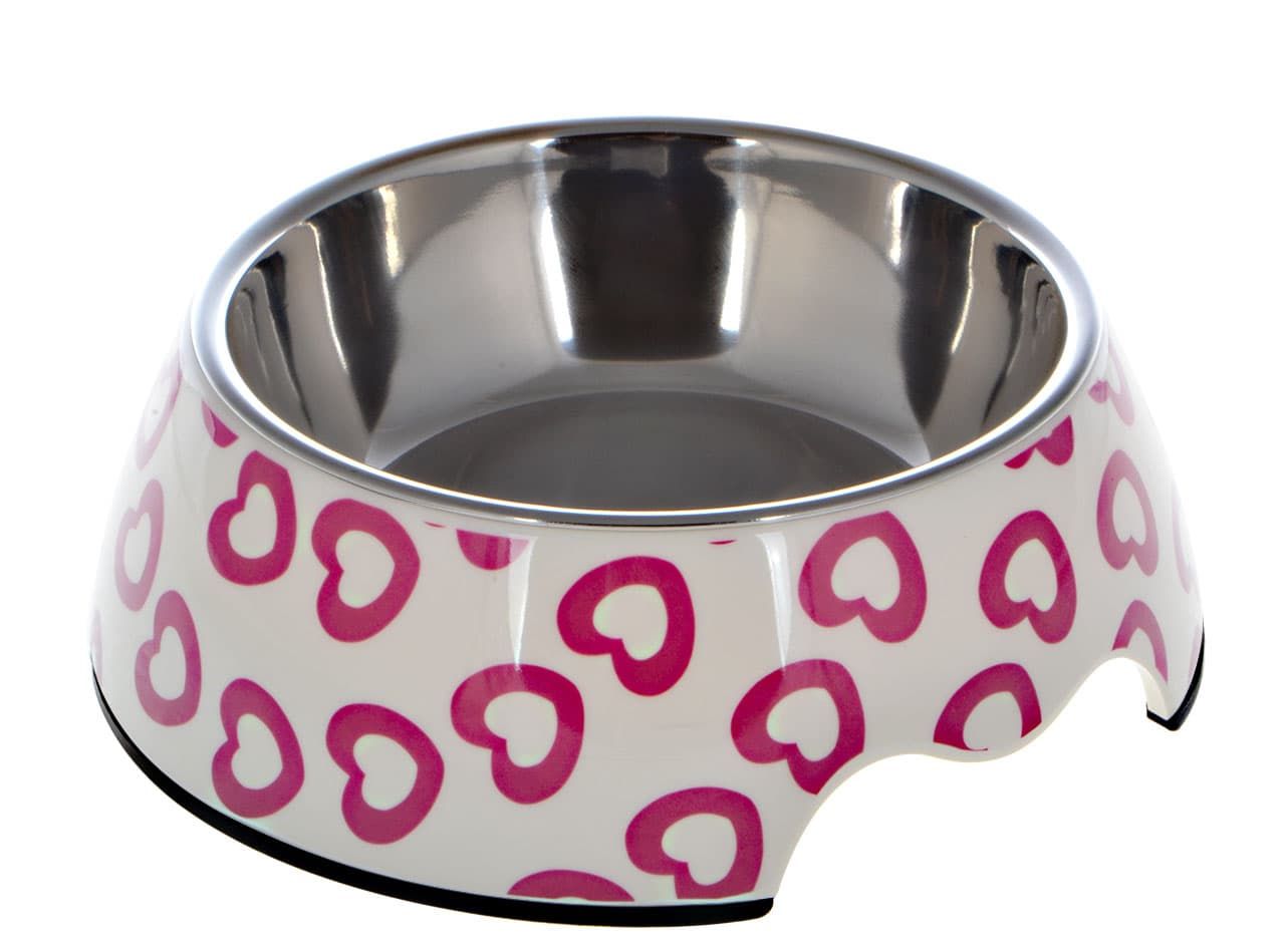 Nutrapet Applique Melamine Round Bowl Sets,Heart L:22 * 7.5Cms 700/ml 23.6oz