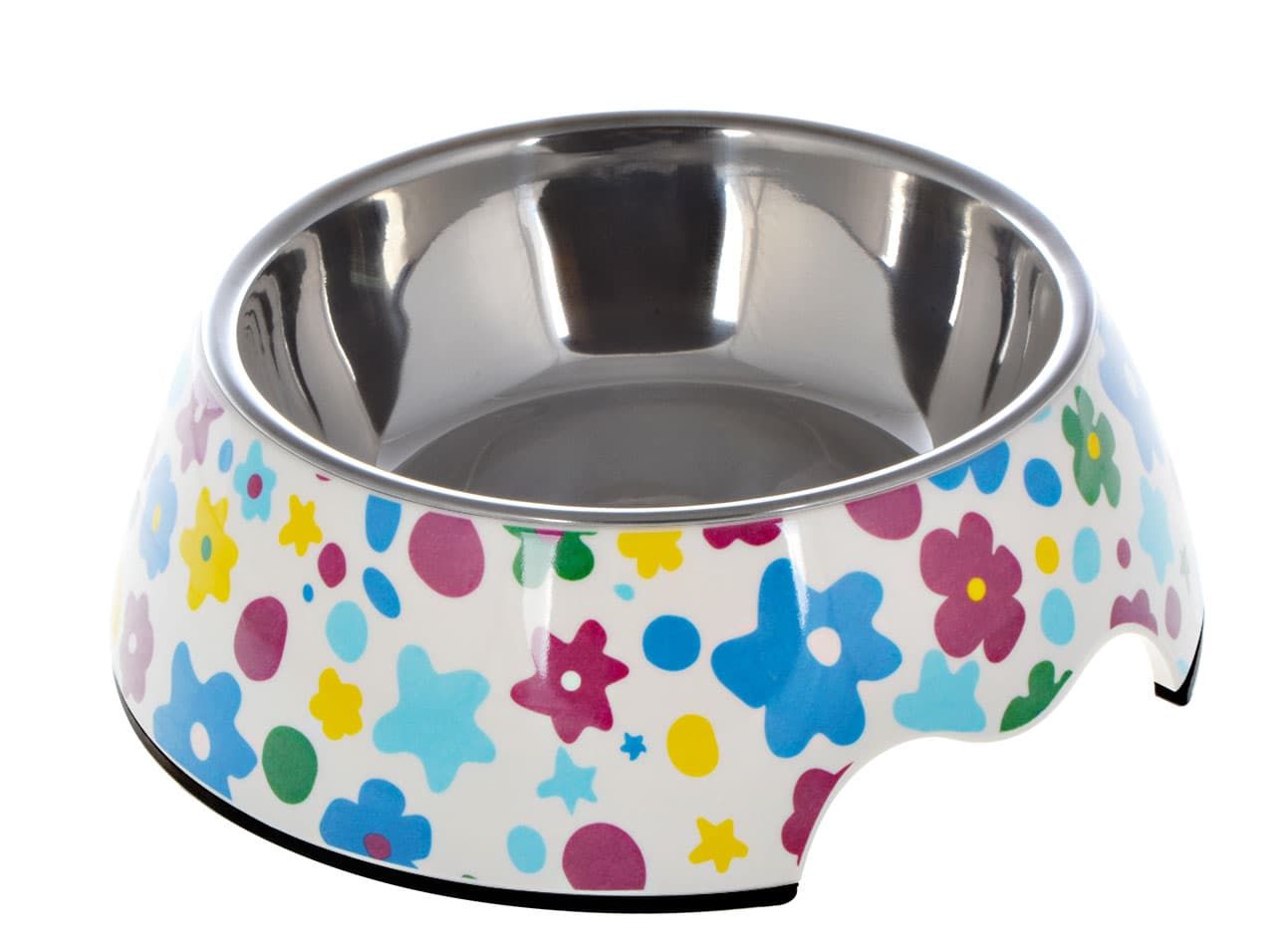 Nutrapet Applique Melamine Round Bowl Sets,Blue Flower L:22 * 7.5Cms 700/ml 23.6oz