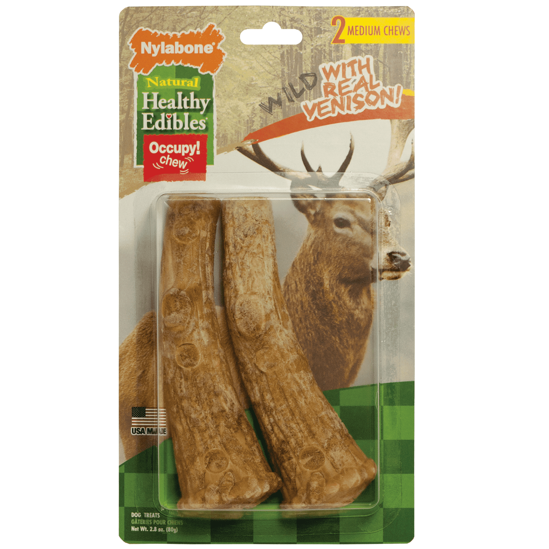 Healthy Edibles Antler Real Venison 2 count Medium