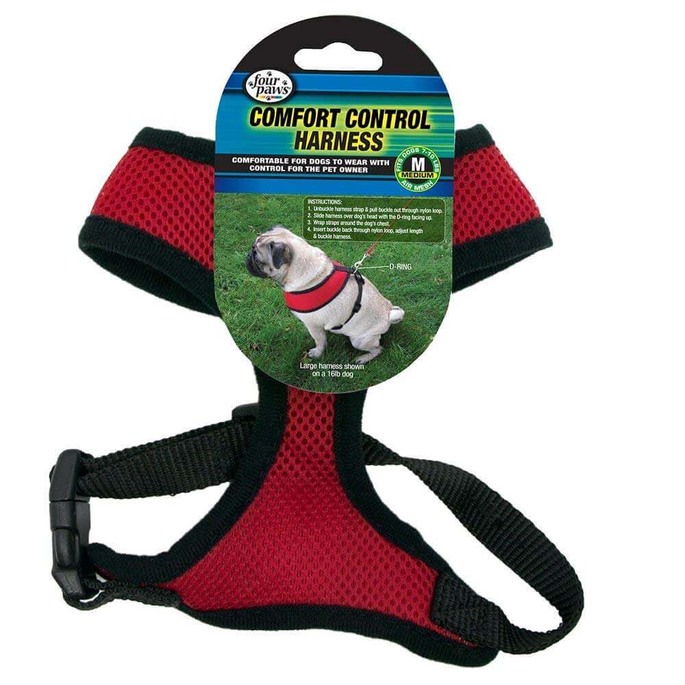 Four Paws Comfort Control Harness MD Red 12cs